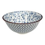 Blue Flowers Crosses Ceramic Bowl 7HCM