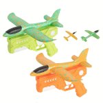 Foam Airplane Launcher Toy Set - Interactive Catapult Glider Gun Durable Plastic Outdoor Play Parent-child Bonding For Boys & Gi