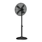 Alva Air - 40CM Metal Telescopic Pedestal Fan Matt Black - 50W