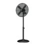 Alva Air - 40cm Metal Telescopic Pedestal Fan (Matt Black) - 50W