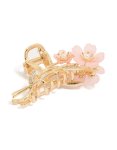 Goldair Gold Embellished Pearl Pink Flowers Claw Clip