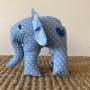 Ndlovu Handmade Elephant Soft Toy - Blue With Dots - Small Or Medium - Medium
