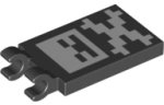 Parts Tile Modified 2 X 3 With 2 Clips With Pixelated Skull And Crossbones Minecraft Pattern 30350BPB076