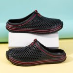 Men's Solid Color Hollow Out Anti Odor Eva Clogs Comfy Non Slip Casual Durable Beach Water Shoes Men's Footwear