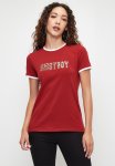 Sissy Boy Donati: Multi-technique Logo Top With Contrast Binding - Red