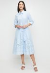 Pringle Allison Shirt Dress W Anglaise Border - Lt Blue