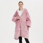 Oversized Sherpa Wearable Hoodie Blanket - Red
