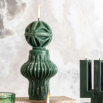 The Countess Hand Poured Totem Sculpted Candle - Forest Green