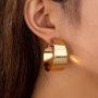 Chic 18K Golden-plated Hoop Earrings For Women - Classic & Simple Style Perfect For Casual Attire Or Vacation