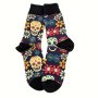 1 Pair Skull Pattern Men's Mid-calf Crew Socks Breathable Comfy Casual Socks Essential Fashion Sports Socks For Autumn Winter