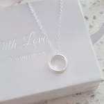 Astoria 925 Sterling Silver Circle Necklace 2X10MM 45CM Chain