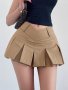 Solid Color Pleated Skirt Casual Sexy Versatile Zipper Skirt For Summer Women's Clothing