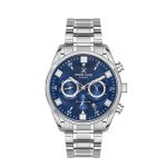 Multifunction Stainless Steel Blue Dial Watch