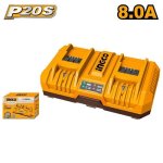 Ingco P20S 20V 8.0A 4A + 4A 2-PORT Battery Charger FCLI2082
