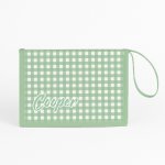 Diaper And Wipe Holder Green Check