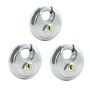3 X Padlock Diskus Type - Pad Lock Heavy Duty Round Lock