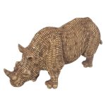 Habitat Woven Rhino Sculpture Rattan Height: 17CM