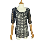 Black Crochet Top - M