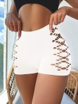 1PC High Waist Seamelss Hollow Out Boyshorts Sexy Comfy Breathable Stretchy Intimates Panties Women's Lingerie & Underwear