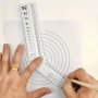 Multifunctional Folding Geometric Drawing Ruler - ABS Material Uncharged 0.01 Accuracy - Mathematical Line Circular Geometry Template With Angle Measurement For School Office Drafting