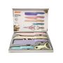 Pastel 6 Piece Corrugated Kitchen Knife Set And 2 LED Light Lanterns