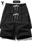 2PCS Men's Quick-dry Athletic Shorts - Casual Loose Fit With Elastic Waistband & Drawstring Lightweight For Running & Training