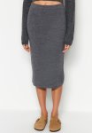 Midi Pencil Knitwear Skirt - Anthracite