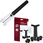 Manual Wine Vacuum Pump With 4 Bottle Stoppers & Air Pump Wine Opener Set Black 2 - Piece Bar Set