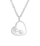 C964-C37188 - 925 Sterling Silver Paw Prints Heart Necklace