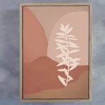 Colour Field Botanical 2 Art Print - A4 Framed Canvas With Natural Wood Frame