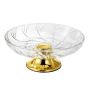 Beautiful Glass Bowl With Gold BASE-24.5CM- Elegant Serving Bowl Stand