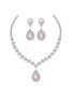 Jewelry Sets For Brides Silver Prom Jewelry Rhinestone Necklace Earrings