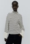 Cotton Jersey Top - White & Striped
