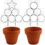 Garden Decor Multi Design Pyramid Trellis With Pot Set Of 4 30CM