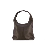 Leather Slouchy Hobo Bag -chocolate Brown