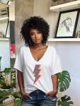 Lightening Leopard Oversized Tee - White - Xlarge