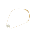 Milky Quartz Gem Gold Chain Anklet