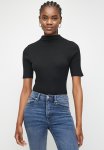 French Connection Rib Turtle Nk Top - Black