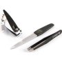 Kellermann Nail File Clipper Tweezer Set Fu 8132 Silver And Black 3 Piece