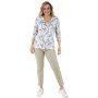 Calypso 3/4 Sleeve Vneck Printed T-Shirt