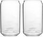 Heat-resistant Glass Beer Cups 400ML 2PIECES Ring-pull Can Shaped Cold