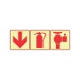 Sabs Red Arrow Down Fire Extinguisher + Fire Hydrant Photoluminescent Sign F10