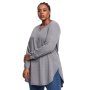 Donnay Plus Size Longer Length Charcoal V-neck T-Shirt