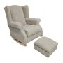 Moon Grey Wingback Glider And Footstool Sotran Dekorativ