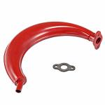 Cuqfvat 40MM Half Moon Silencer Muffler Exhaust Black For 49CC 60CC 66CC 80CC 2-STROKE Engine Motor Motorized Bicycle Bike Red