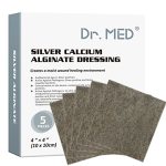 Dr. Med Ag Silver Calcium Alginate Wound Dressing 4"X4" 5 Individual Pack Patches High Absorbency Ag Alginate Wound Bandage No
