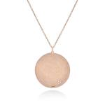 Infinity Disc Necklace With Accents - 18KT Rose Gold Vermeil