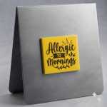 Allergic To Mornings Magnet Black On Yellow