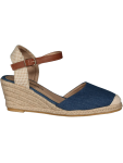 Denim Wedge Sandals - 5 Blue