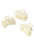 Pearl Detail Plastic Hair Claws - None White